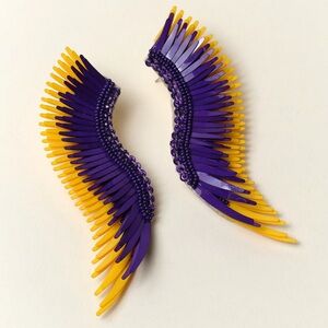 Mignonne Gavigan Purple and Yellow Wing Earrings
